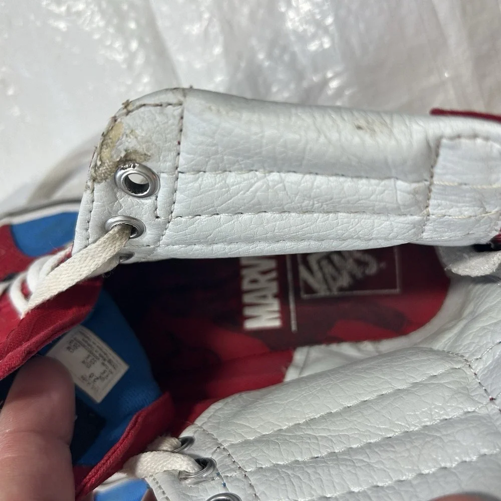 Vans x Marvel Spider-Man Sk8-Hi Zip High Top Sneakers - Kids Size 2.0 (Red/Blue)